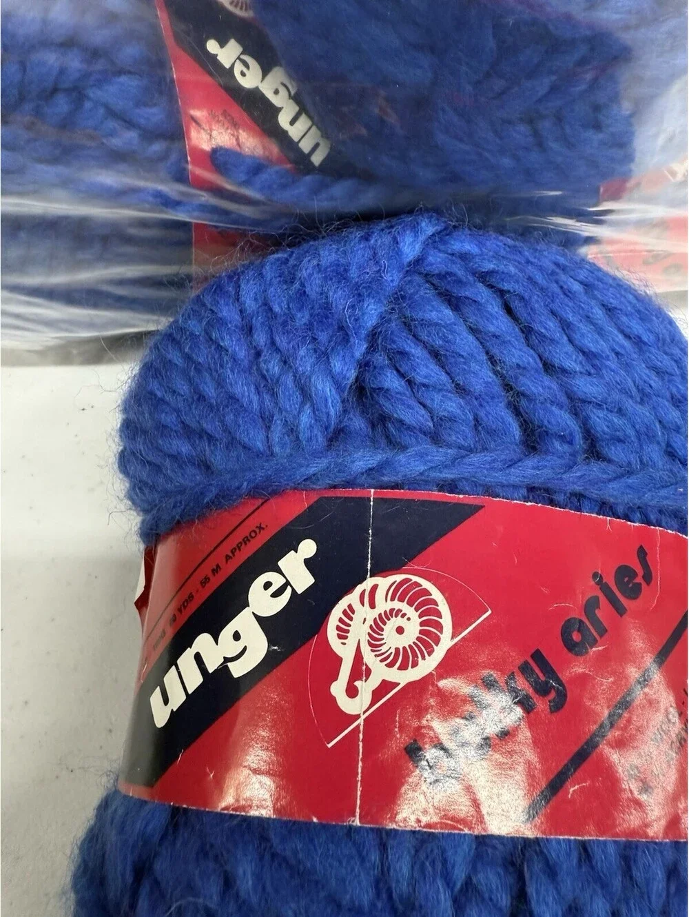 Unger ‘Bulky Aries’ Wool/Acrylic Yarn Color 13 Blue 5 Skein Lot